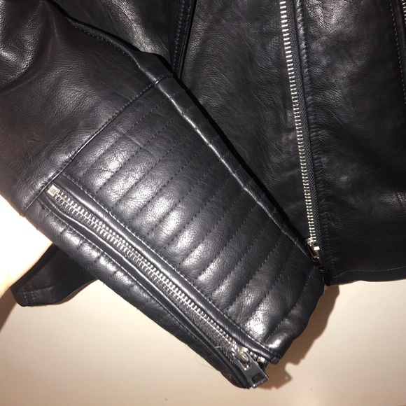 Topshop Women’s Leather Jacket Size 6 - New! - Picture 4 of 6
